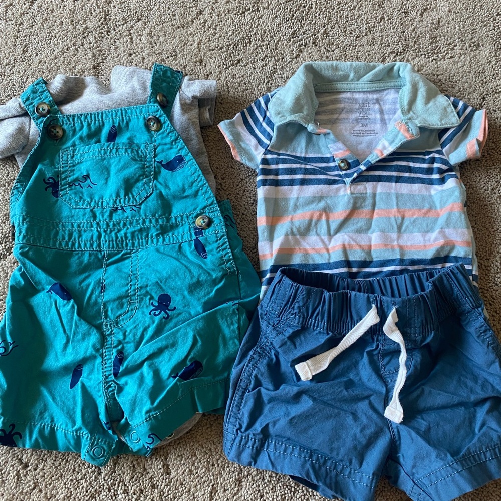 2 sets of 3 month baby boy outfits